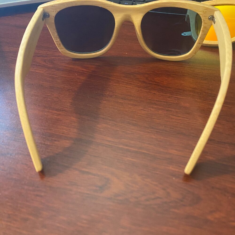 Bamboo Adult Sunglasses Orange - Picture 2 of 3